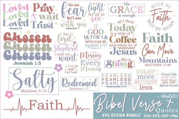 Bible Verse Christian SVG Bundle for Crafts