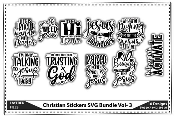 Christian Stickers SVG Bundle Vol- 3 & Crafts