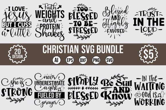 Christian SVG Design Bundle Vol-13 & Crafts