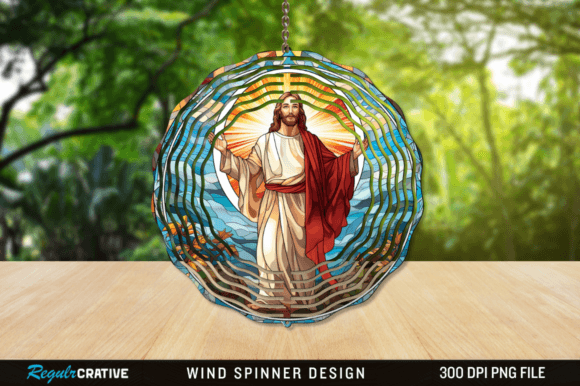 FREE Jesus Stained Glass Wind Spinner Crafts