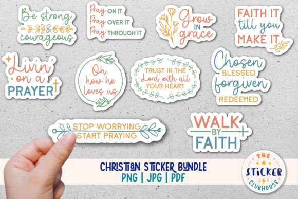 Inspirational Christian Sticker Set for Crafts