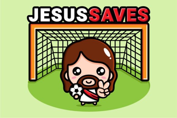 Jesus Catches the Ball in Peace Finger P