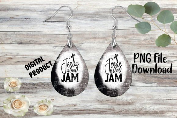 Jesus is My Jam Teardrop Earrings Print Templates