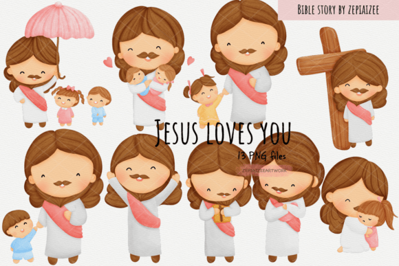 Joyful Jesus Cartoon Clipart Inspiring Illustrations