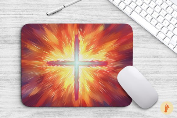 Mouse Pad Christian Cross Spirit Light Backgrounds