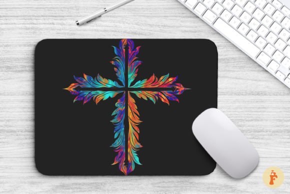 Mouse Pad Christian Cross Stylized Art & Backgrounds